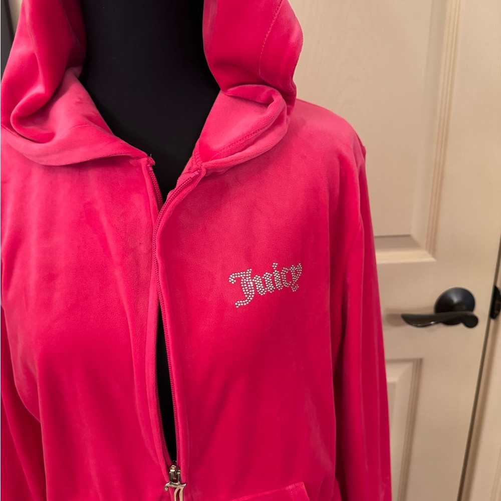 Juicy Couture Hot Pink Velour Tracksuit Hoodie & Pants - Picture 2 of 7